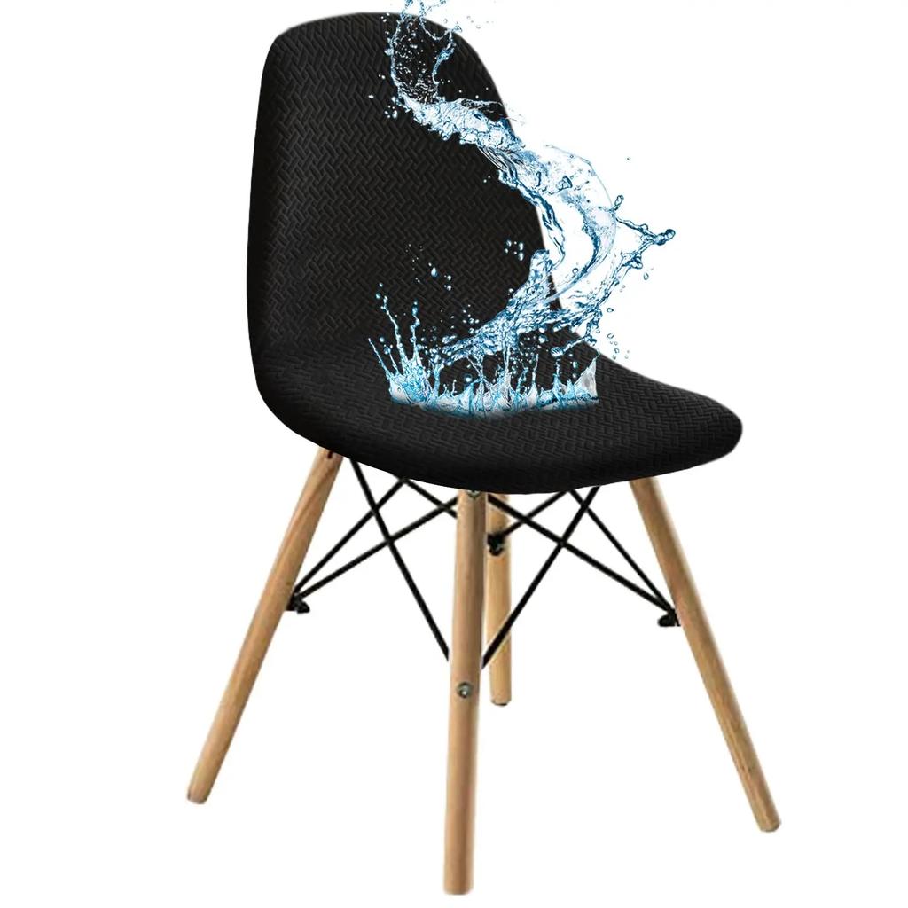 Waterproof Jacquard Shell Chair Cover Stretch Dining Adjustable Chair Covers Slipcover Furniture Protector Hotel Home