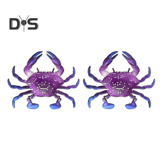 2Pcs 8CM/10G Soft Crab Lure Floating Bionic Crab Bait Colorful TPR Artificial Bait Saltwater Freshwater Fishing Accessories
