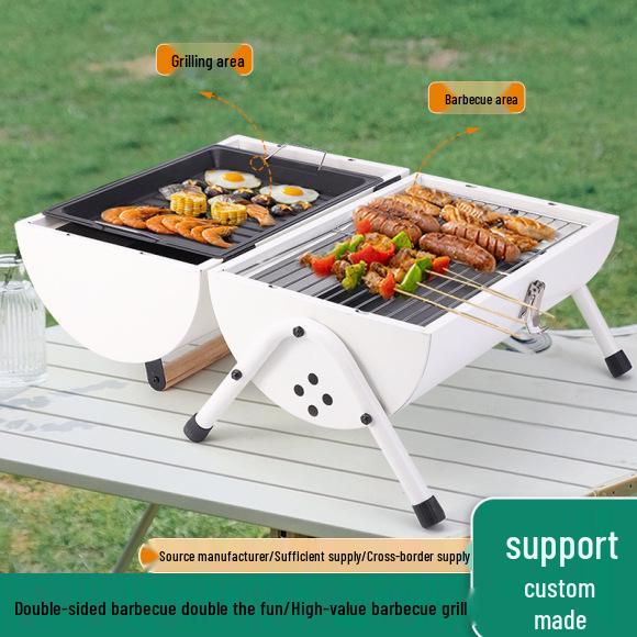 Multifunctional Electric Grill & Roaster with Non-stick Pan and Smokeless Griddle for Skewers and Sausages