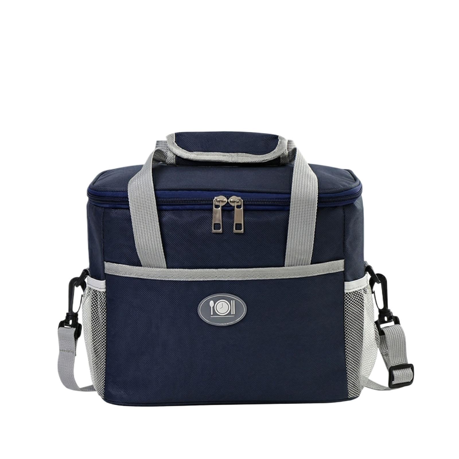 Insulated Lunch Bag, Portable Large Capacity Lunch Bag, Lunch Bag With Multiple Pockets тёмно-синий