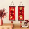 1 Pair Chinese Style Spring Festival Couplets Velvet Wall Art Pendant  Window