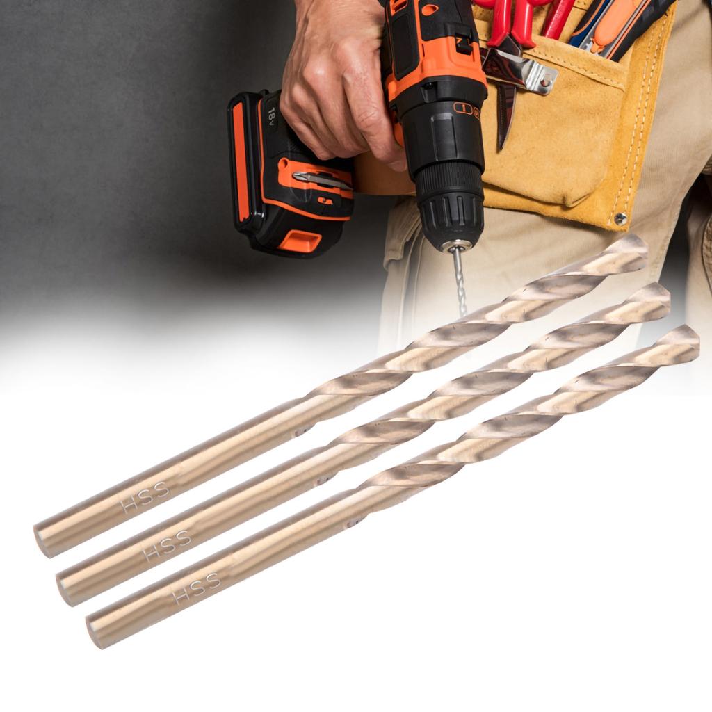 10pcs HSS CO Straight Shank Twist Drill Bits for Stainless Steel Iron Plate (5.0mm)