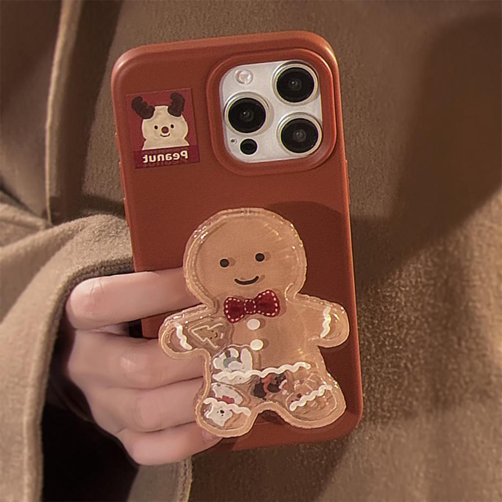 Gingerbread Man Rocking Stand iphone17iPhone Case15promax Christmas Cartoon14Applicable13Soft