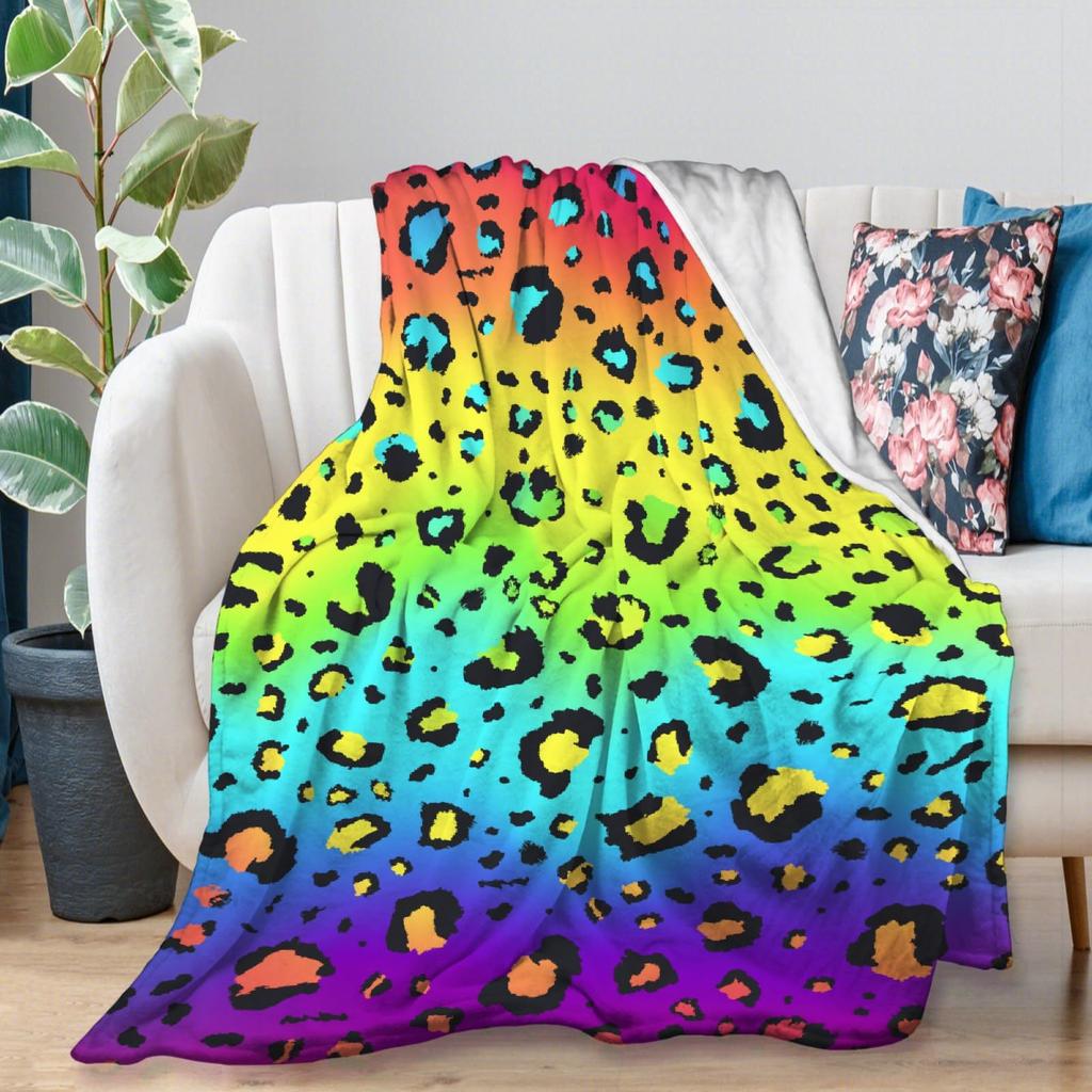 Farbe Leopardenmuster Digitaldruck Decke Damen Erwachsene Flanelldecke Wildleder-Muster Bett Sofa Decke