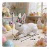 Easter Bunny Figurine Cute Design Resin Hare Statue Holiday Themed White Ornament for