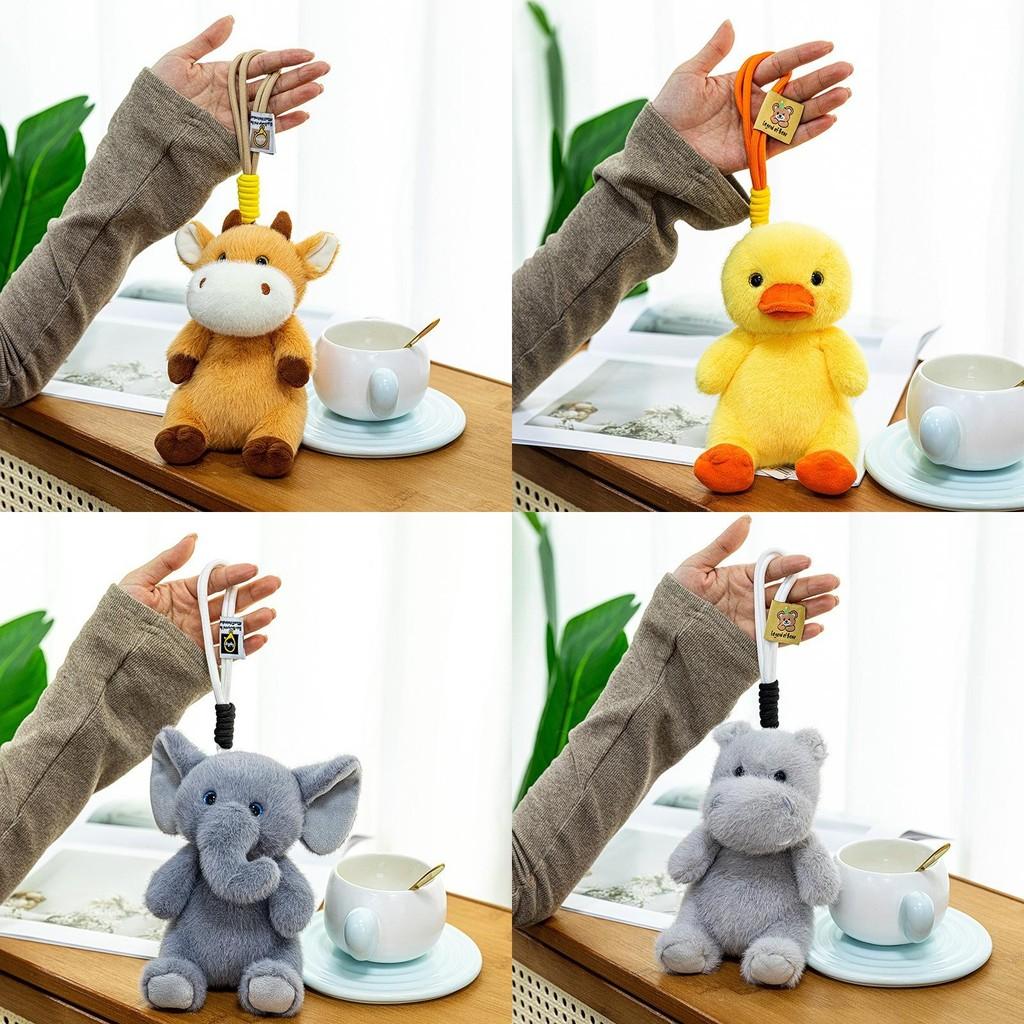 Dolls Animal Plush Bear Cow Elephant Hippo Duck Pig Dog Backpack Pendant Gift