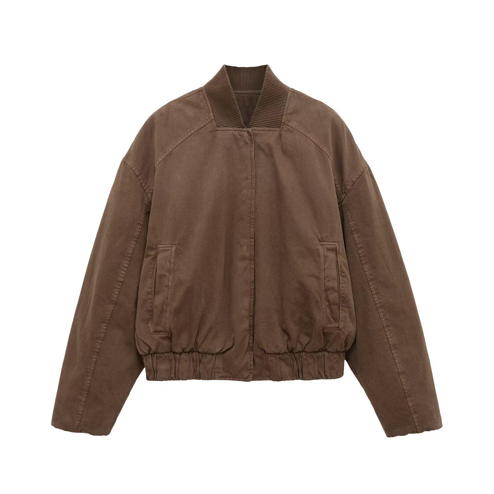 Женская бомбер-куртка TAOP&ZA Весна 2026 с эффектом замши 0695071 Small