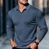 Men's Long Sleeve Knit Shirt with Collar for Spring and Fall