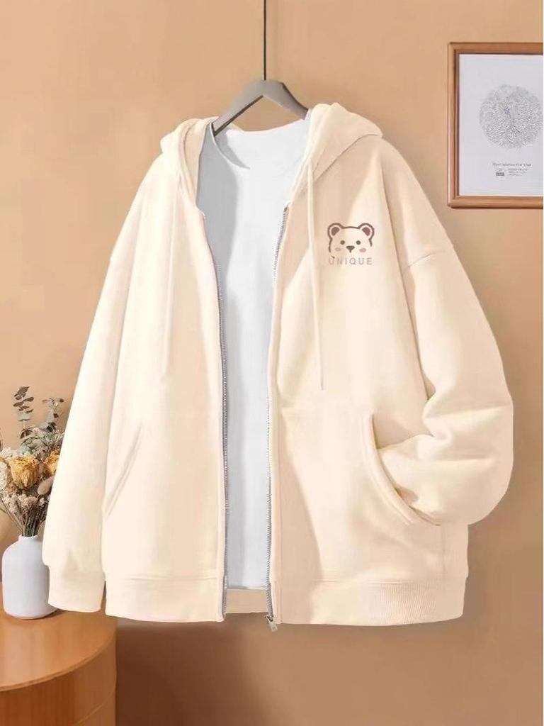 Women's Korean-Style Hooded Cardigan: Heavyweight Spring/Autumn Jacket for Students