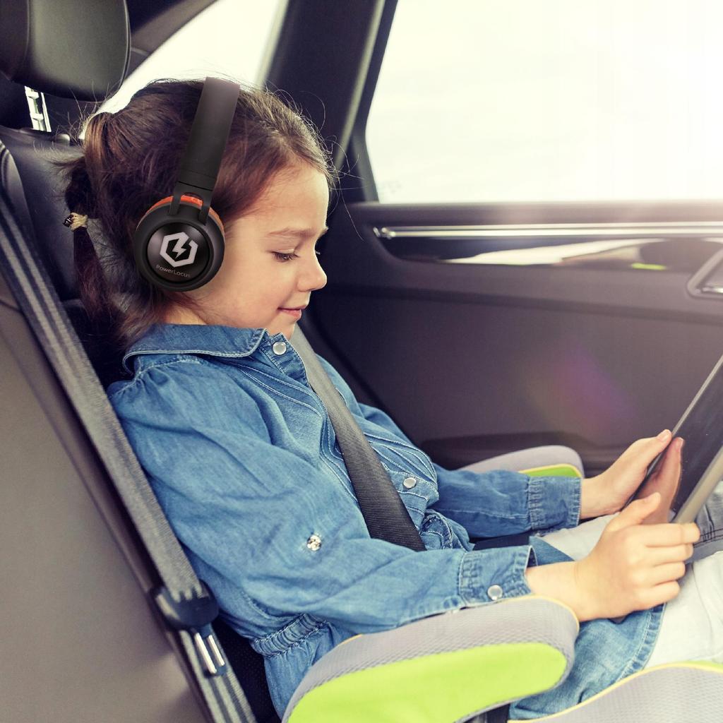 PowerLocus Buddy Kabellose LED MicroSD AUX Kopfhörer für Kinder