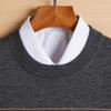 Hengyuanxiang Men's Thickened Machine Washable Half-High Neck Wool Sweater