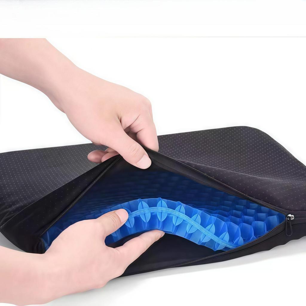Extra Stor Ventilerad Honungskaka Gel Sittdyna - Andningsbar, Tjock och Sval för Bil- och Stolssäte