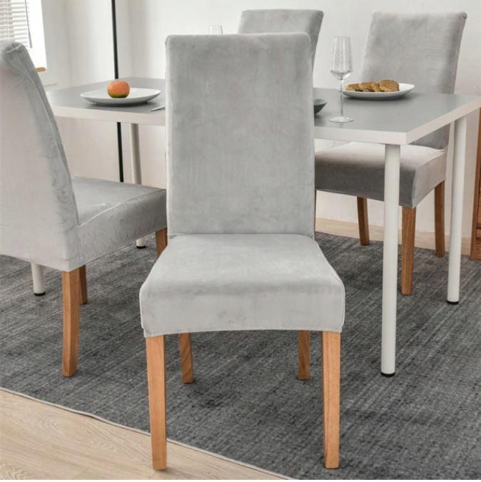 Cover Velvet Chair Thick Grey Velvet