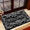 Blumenbordüre Fußmatte - Rutschfeste Türmatte, Innen-/Außenmatte für Eingangsbereich, Balkon, Waschküche Balkon Willkommensmatte