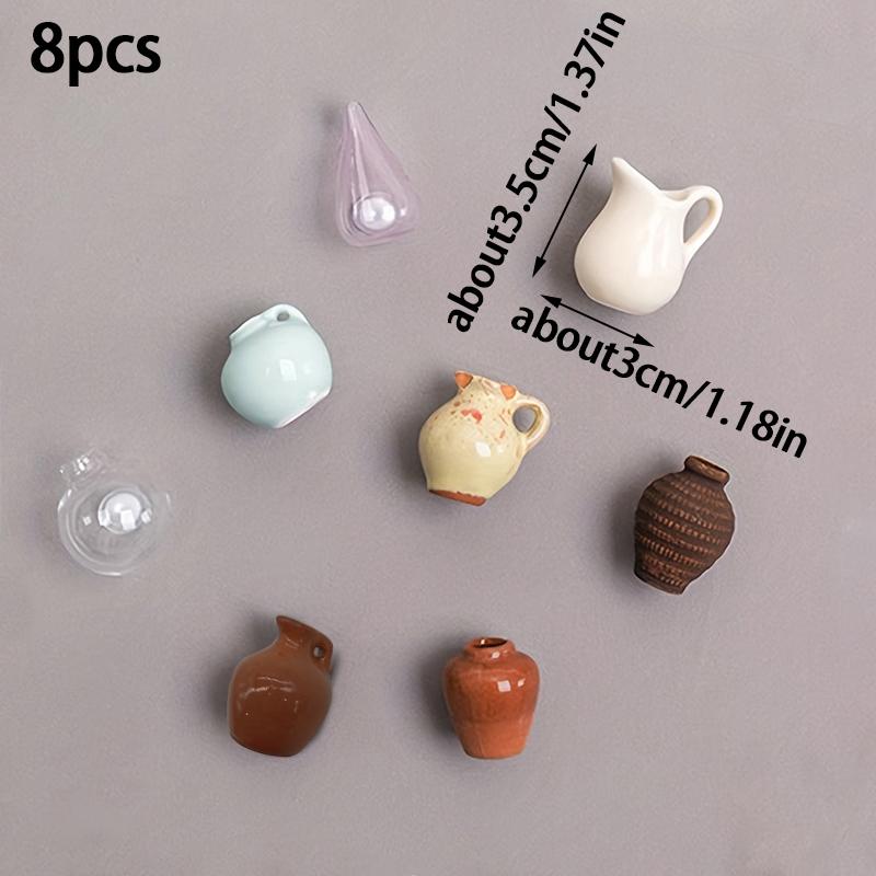 

8шт сочный цветочный горшок магнит магнитная мини керамическая стеклянная ваза керамическая ваза наклейка на холодильник 8pcs