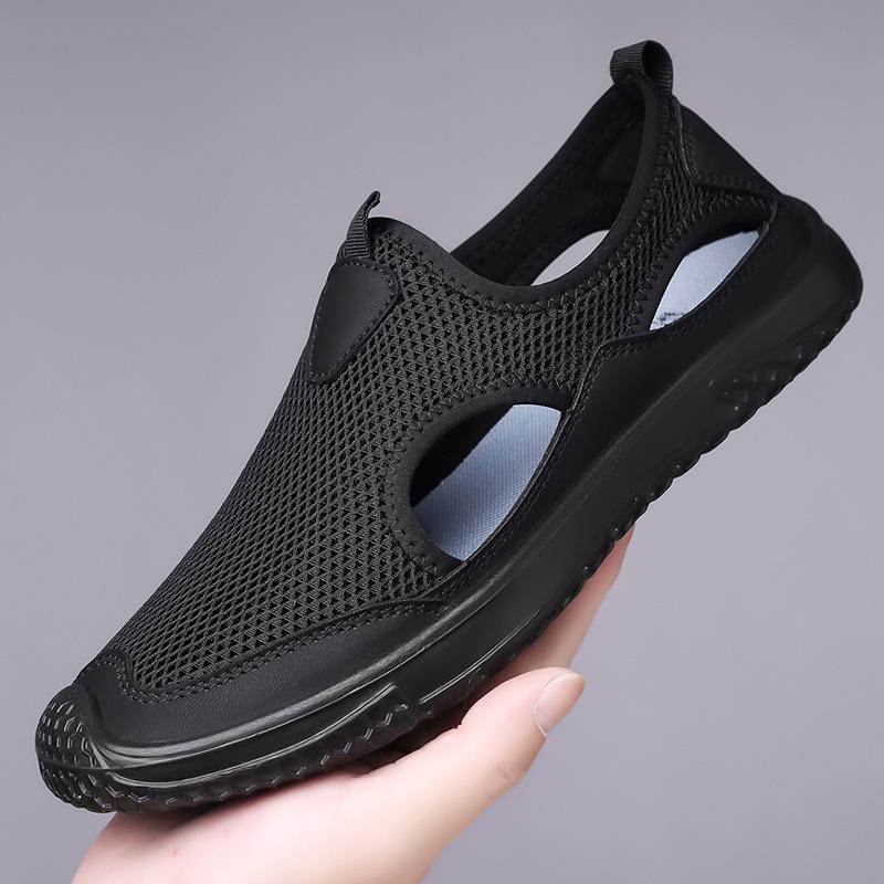 E-commerce summer new breathable mesh shoes men's mesh hollow sandals soft sole men's shoes hole shoes