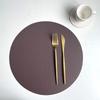 Runde Tischsets und Untersetzer aus PU-Leder, Isoliermatte, ölbeständig, wasserdicht, beidseitig verwendbare Tischsets für Küchen und Cafés