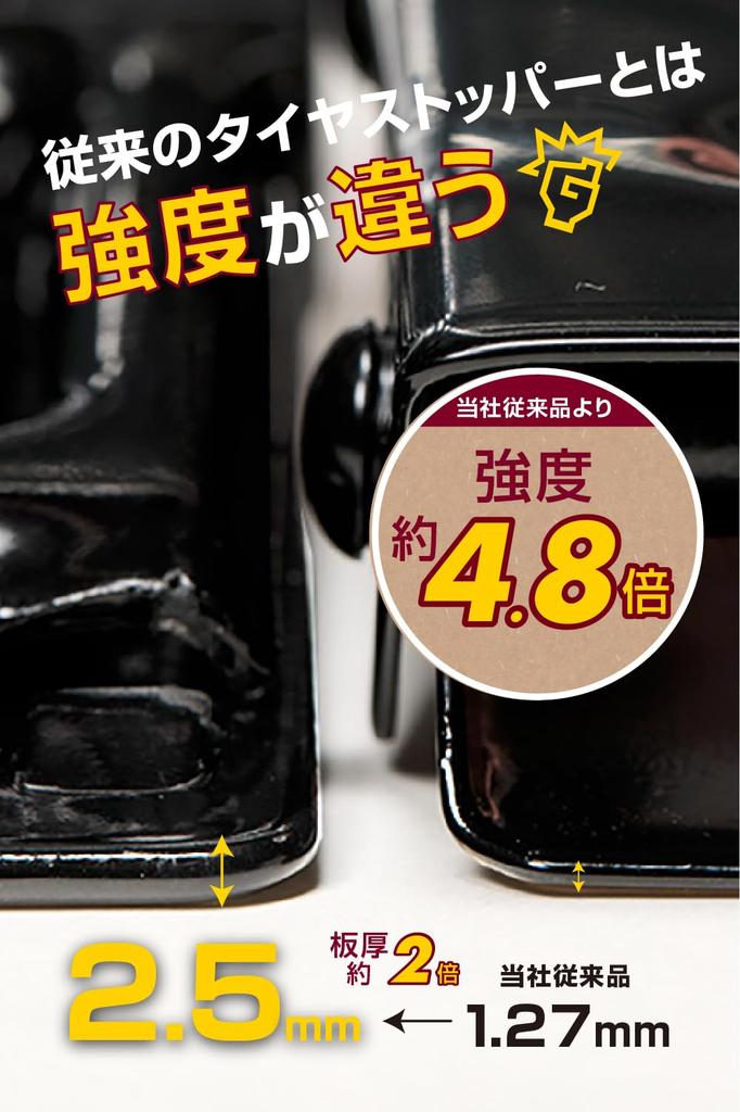 Amon 4839 Tire Stopper, Foldable, Wheel Chock, Wheel Chock, Set of 2