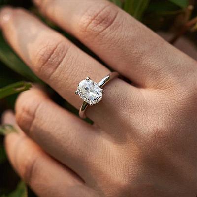 Oval geschliffene Zirkoniaringe für Damen, klassisches und schlichtes Design, Hochzeits-, Verlobungs- und Versprechensaccessoires, Ewigkeitsschmuck