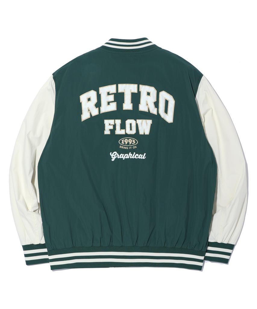 Distn9Ne Retroflow Nylon Varsity Jumper Green (Lo2Ju212-045)