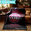 1PC Custom Name Blanket Detroit-Pistons Logo Flannel Blankets Patterns Throw Blanket All-Season Soft Gift for Couch, Bed, Camping, Birthday Gifts