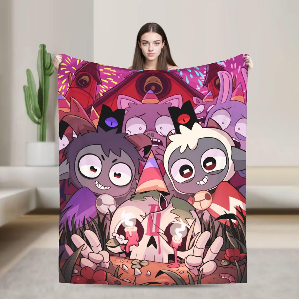 Cult of the Lamb Warm Soft Blankets Picnic Plush Throw Blanket Fashion Home Decor Flannel Bedspread Sofa Bed Cover