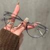 New Cat Eye Frame Anti-blue Light Flat Light Mirror Fashionable High-end Personalized Glasses Frame JH3093