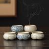 Ru Kiln Incense Burner Set with Holder Stand Ceramic Censer for Home Decor Meditation Gift Tea Ceremony Accessories