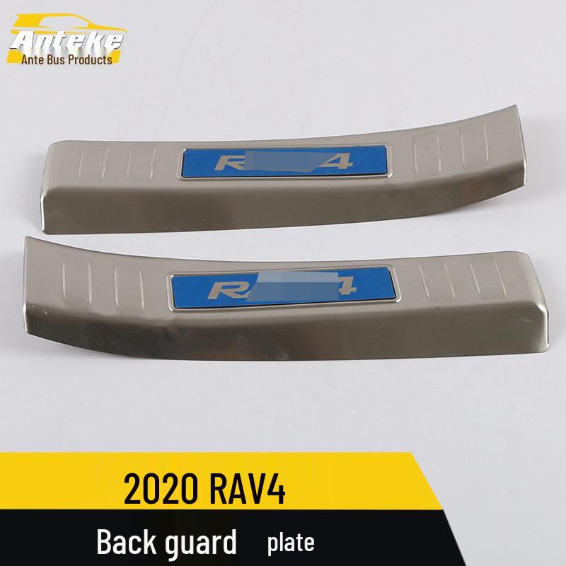 2020 RAV4 Rear Bumper Stainless Steel Protector and Decorative Tailgate Sticker