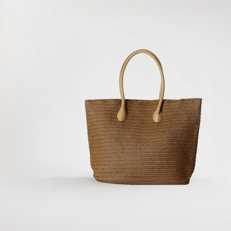New Commuter One Shoulder Straw Woven Bag Versatile Summer Woven Women's Bag Travel Beach Bag Large Capacity Tote Bag for Women