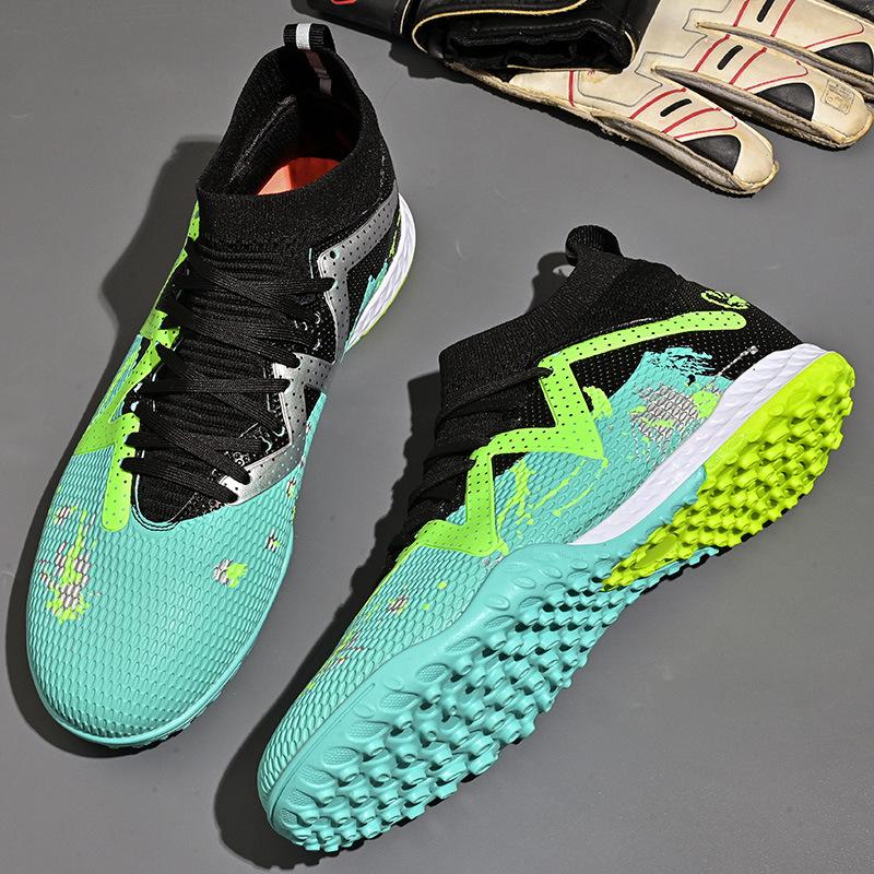 Football shoes high-top nails children's long spikes broken foreign trade adult training artificial grass spikes men's and women's price