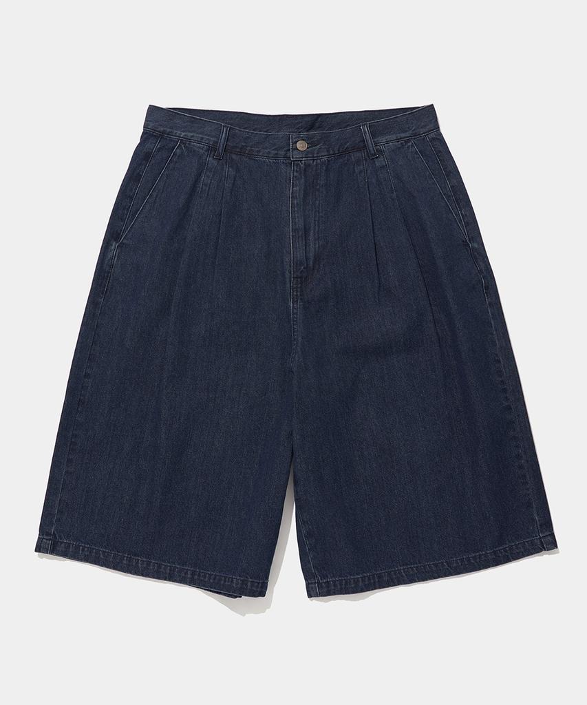 COLUMBIA UNIVERSITY Twotuck Denim Bermuda Shorts Pants_Light Jean