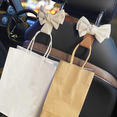 Bow Car Hooks Cute Bowknot Car Seat Back Hook Hanger Sturdy Bow Purse Hook Space-Saving Car Accessories