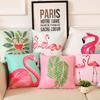 Versatile Flamingo Throw Pillow Case For Sofa Chairs With Premium Cotton Linen