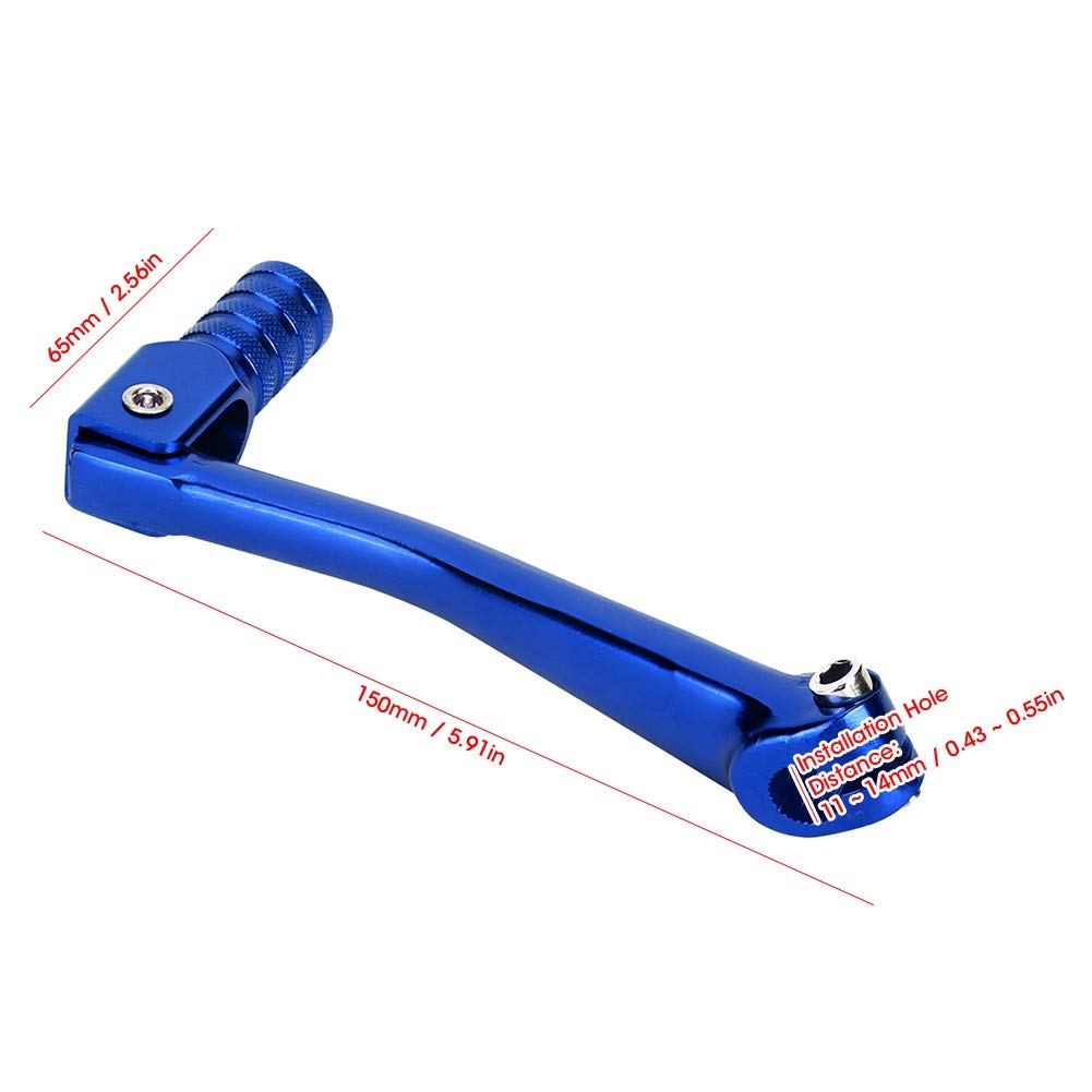 Evrensel Motosiklet Vites Pedalı Vites Kolu Motosiklet Modifikasyon Aksesuarları Alüminyum Alaşım Montaj Deliği 11-14mm Kaymaz 150x65mm (mavi)