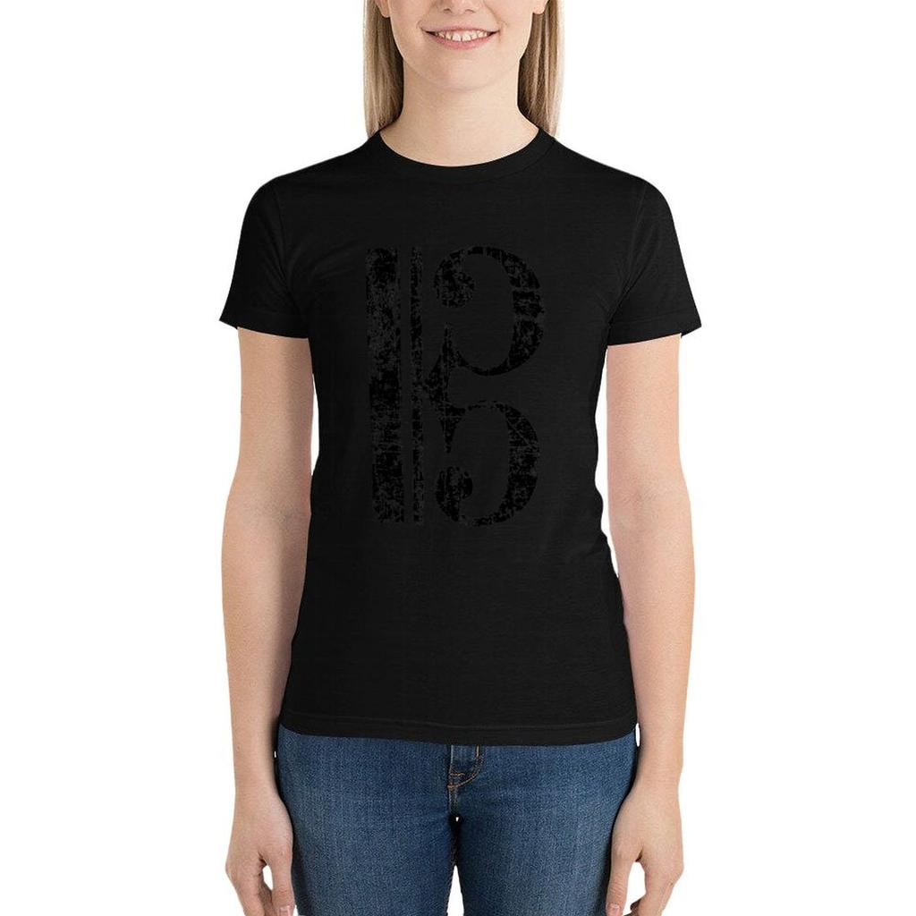 C-Clef, Alto Clef, Viola Key, Tenor Clef Vintage Black T-Shirt Tops Female Clothing Plain T Shirts For Women