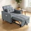 Foldable Convertible Sofa Bed with Adjustable Backrest and Cushion, Grey