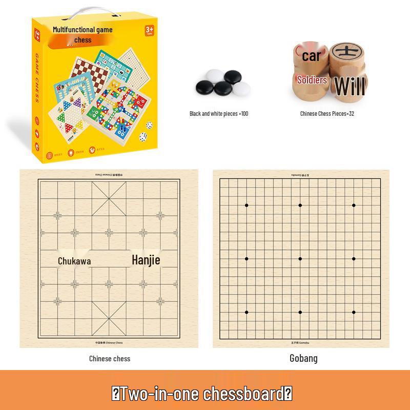 Multifunctional Chess Set: Ludo, Gomoku, Dou Shou Qi & Traffic Chess for Kids