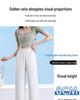 Women's Plus Size Black Ice Silk Wide-Leg Summer Pants - Loose, Slimming, High Elastic, Cool Straight-Leg Design.
