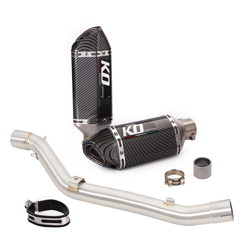 51MM Exhaust Pipe For Suzuki DR650 \ S \ SE 19-22 Motorcycle Muffler Mid Link Pipe Escape Connect Tube Slip On Stainless Steel