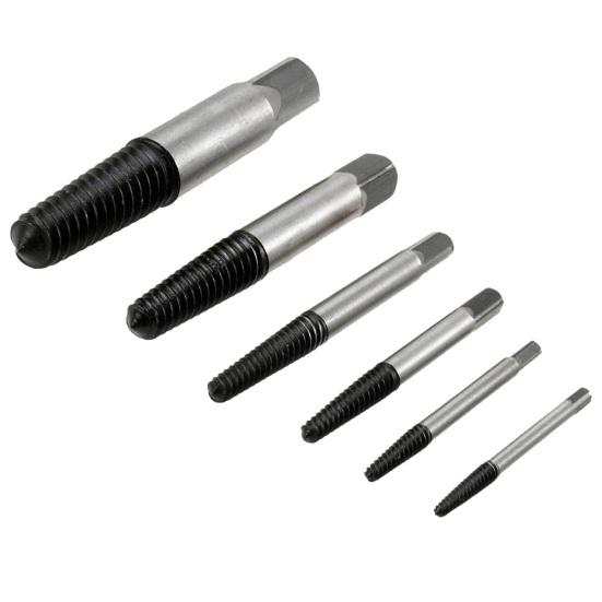 5Pcs Carbon Steel Screw Extractors Broken Damaged Stud Bolt Remover Repair Tool