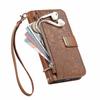 Phone Case For Google Pixel 9 Pro  / 9 Floral Leaf Pattern Multi Card Slots Zipper Leather Phone Cover with Wrist Strap