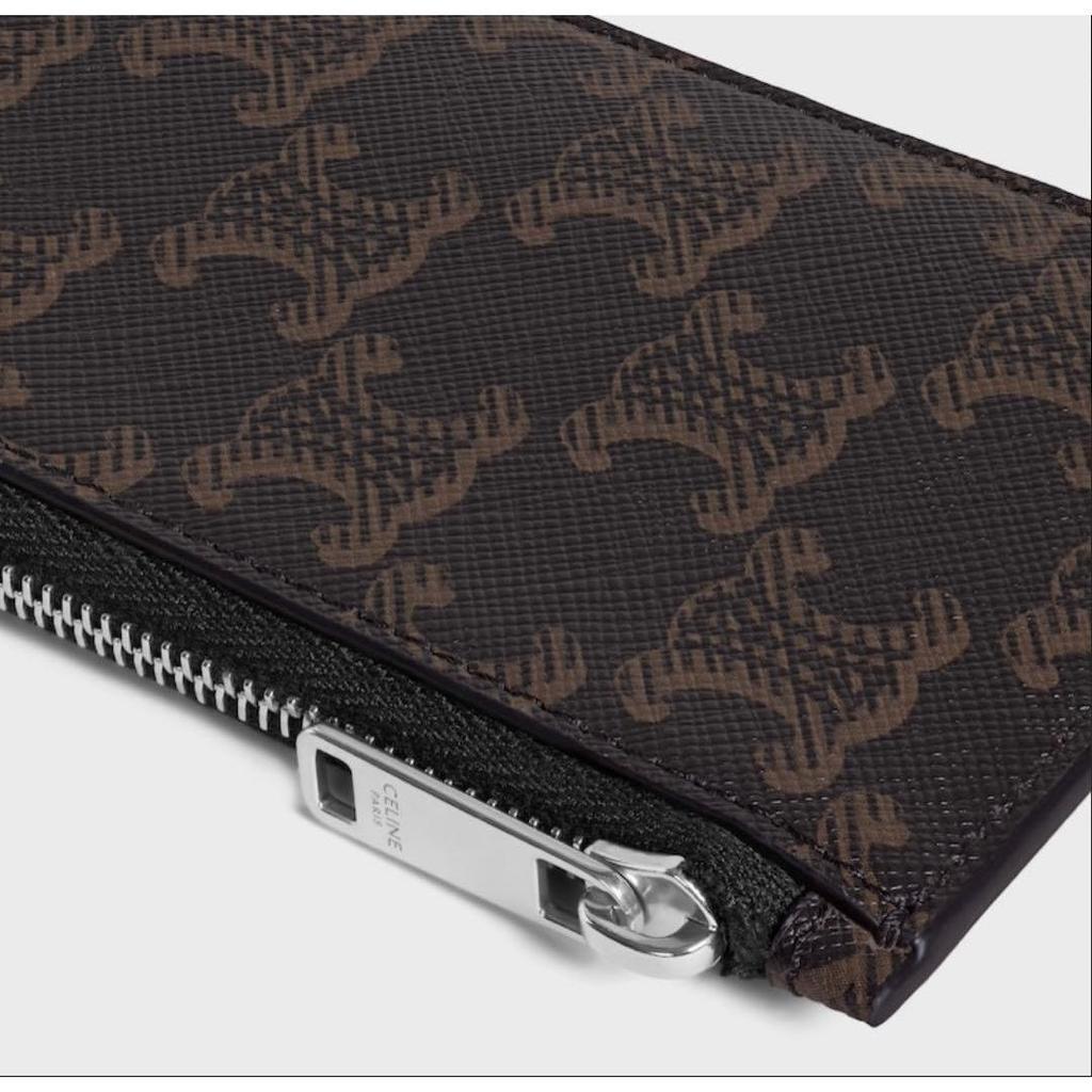 Used CELINE Zipped Card Holder / Triomphe Canvas