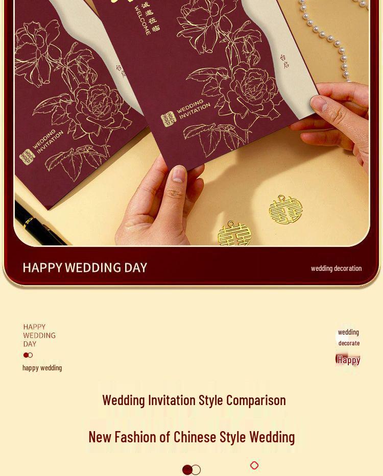 2025 High-End Chinese Style Wedding Invitation Card - Elegant Banquet Design