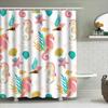 Sea Horse Shower Curtain Waterproof Fabric Bath Decor with Mermaid Pattern for Bathroom Decoration Pink, Blue, Yellow Colors