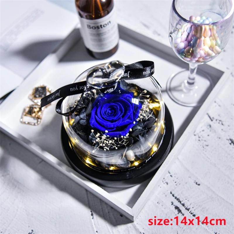 Valentines Day Gift for Girlfriend Eternal Rose LED Light Flower In Glass Cover Mothers Day Birthday Party Wedding Decoration