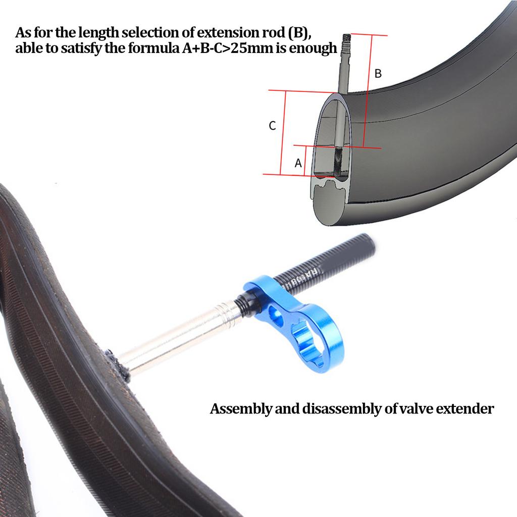 Tire Valve Extender Kit Tube French Valve Stem Extension Aluminium Alloy for Road   Bike