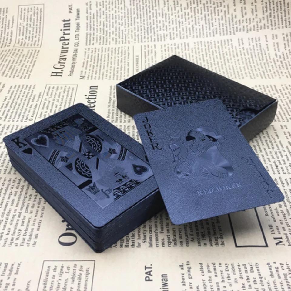 

Новые игральные карты из золота 24 карата, пластиковая колода для игры в покер, фольгированная упаковка для покера, волшебная водонепроницаемая подарочная коллекция карт, настольная игра для азартных игр