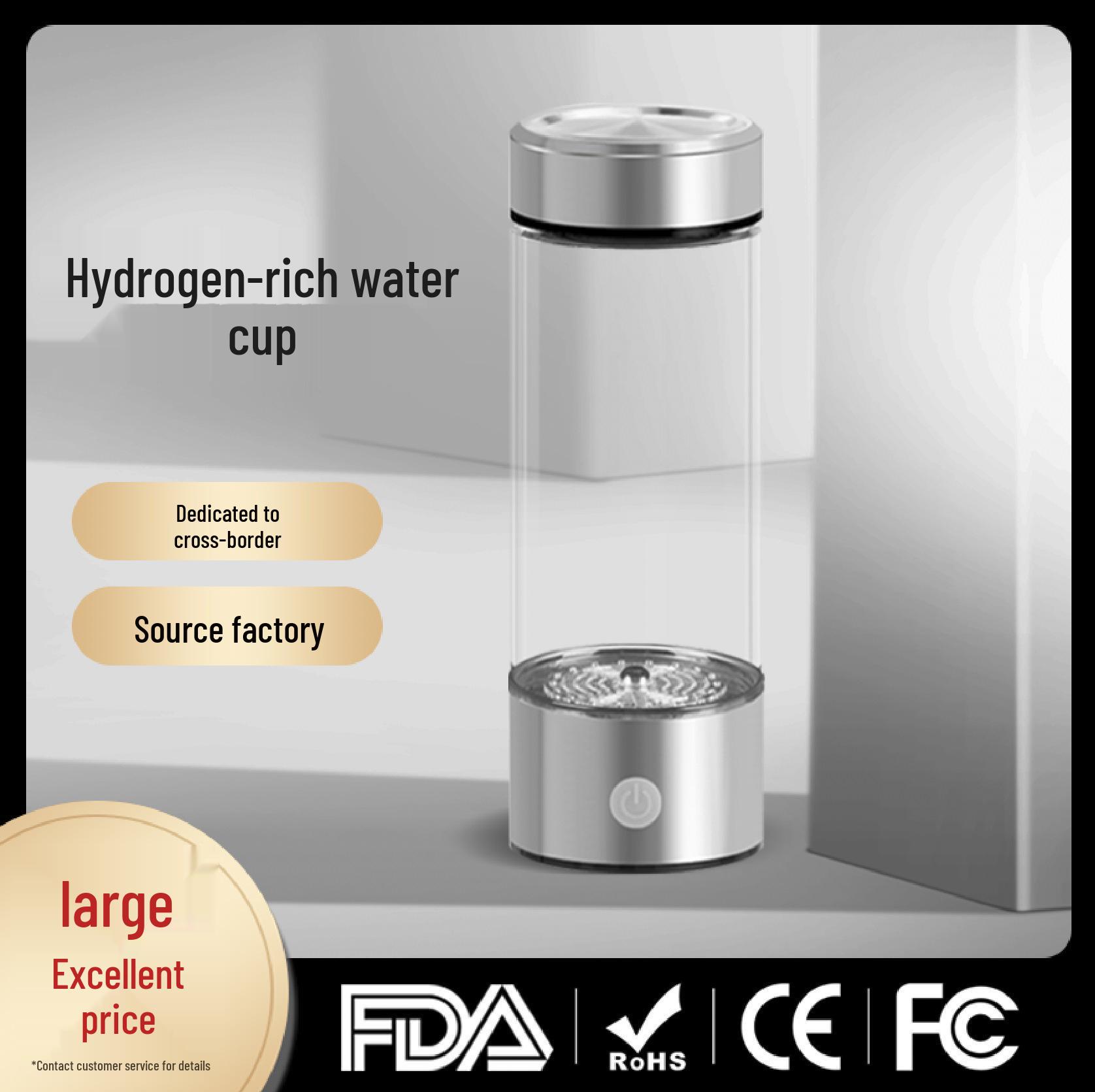 

Hydrogen-Rich Water Generator with Patent Design - Electrolysis Cup 1000PPB Standard чёрный