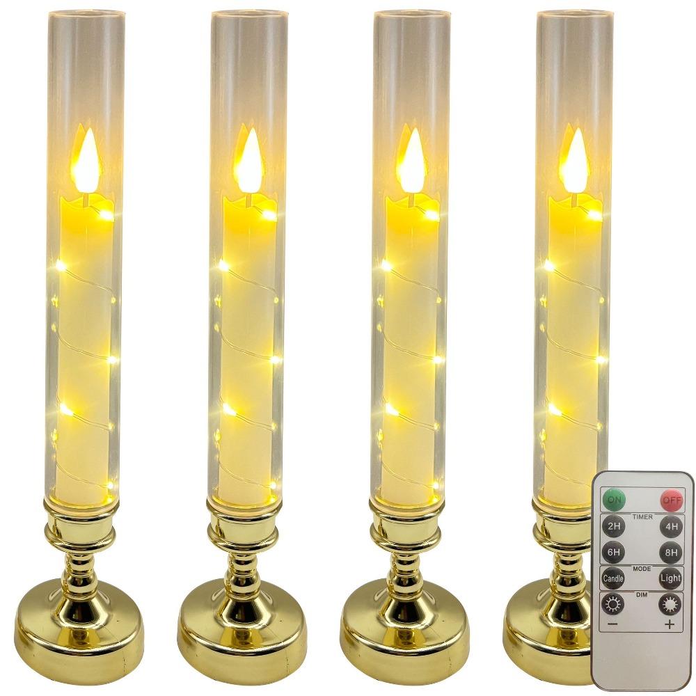 Luminous Flameless Candle Lamp Flickering LED Taper Candles Atmosphere Light  Wedding Party Decor